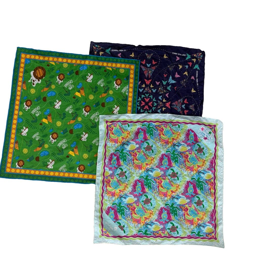 3 Little Brownie Bakers Girlscout Brownies Handkerchief Bandanas Lightweight GUC